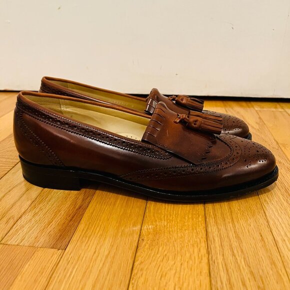 NEW Bostonian Classics Men's Shoes 9.5 Tassel Loafers Kiltie Burgundy Slip On - Picture 7 of 16